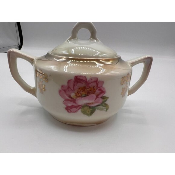 Vintage Floral Creamer & Sugar Bowl Set - Hand-Painted Porcelain - Germany - Picture 3 of 16